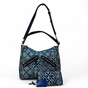 Vera Bradley Vivian Hobo Cuban Tiles Bag W/Wallet Convertible Hobo Faux Leather